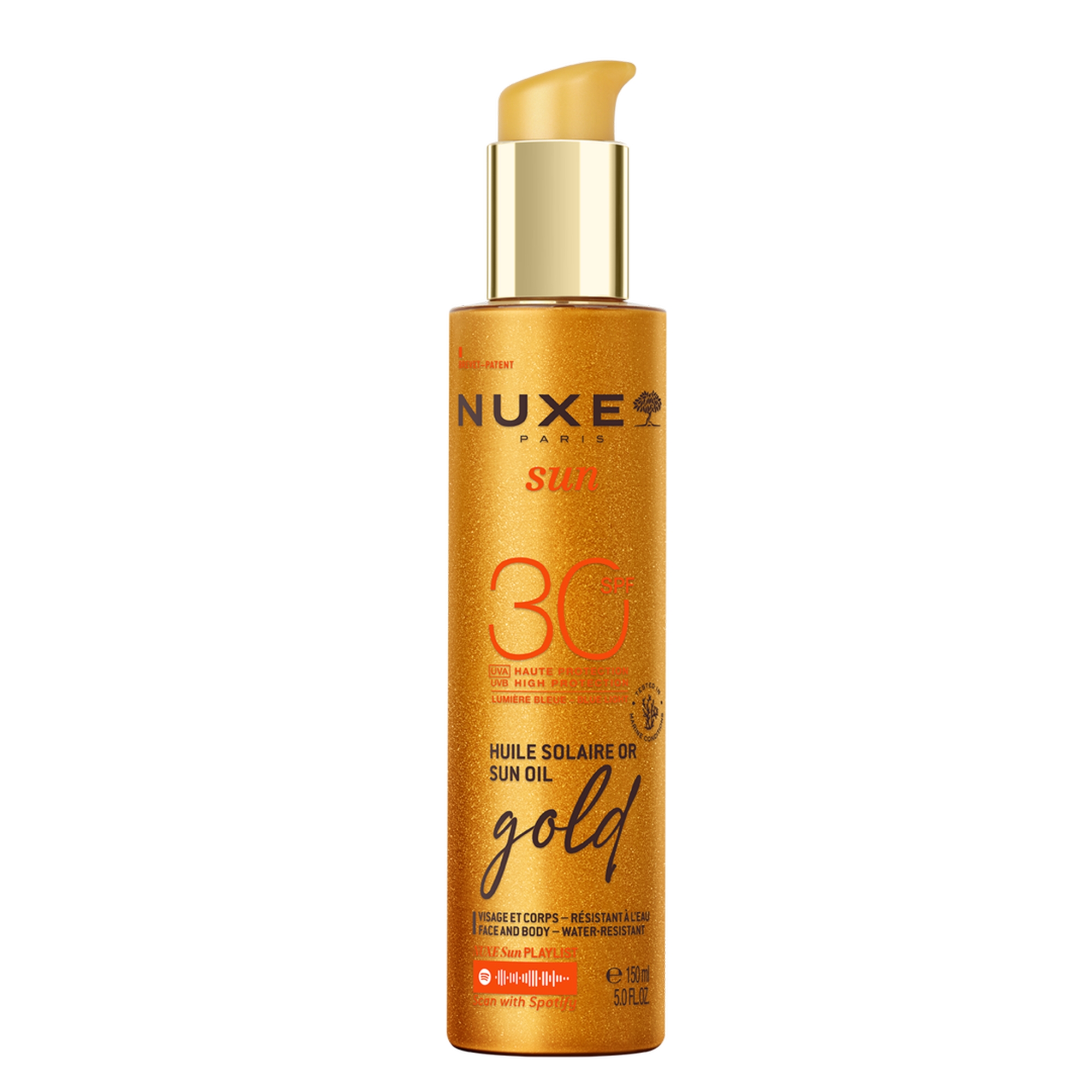 NUXE Sun Ulei iluminator cu particule pentru față și corp cu protecție solară SPF30 150ml