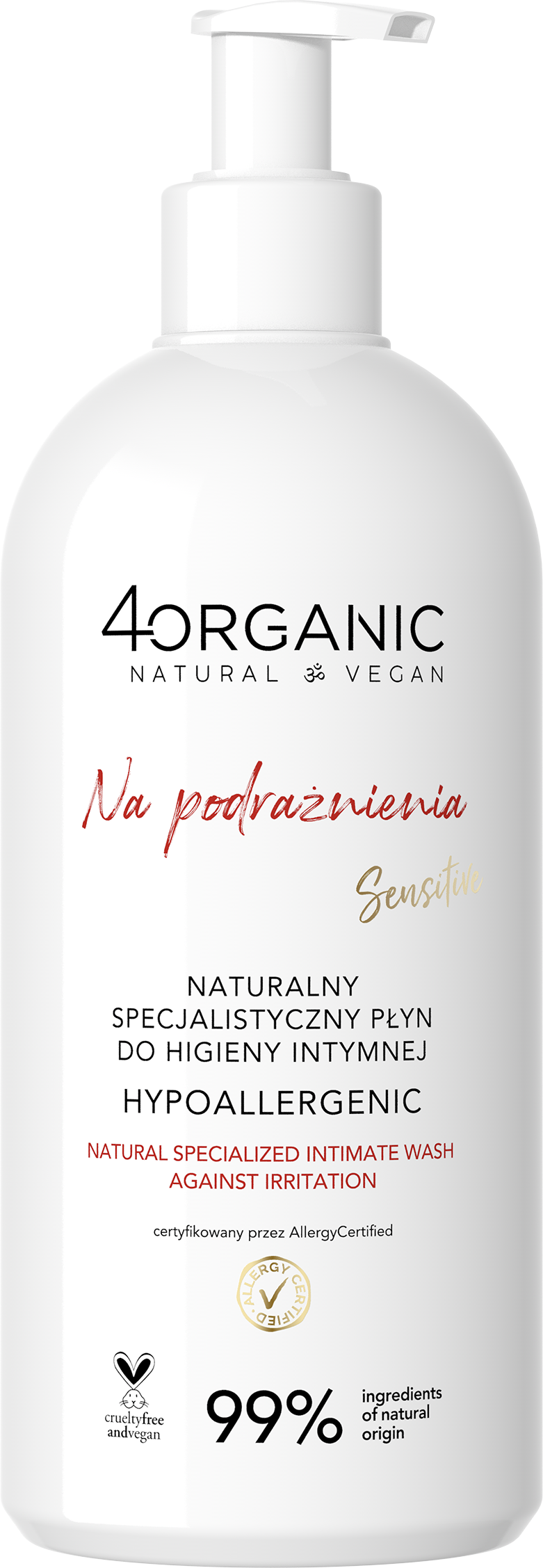 4organic Natural Loțiune de igienă intimă specializată pentru iritații 350ml