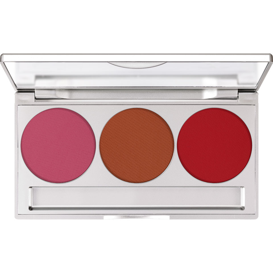 Paletă Kryolan Trio Blusher Magnetic Blush Palette Matt