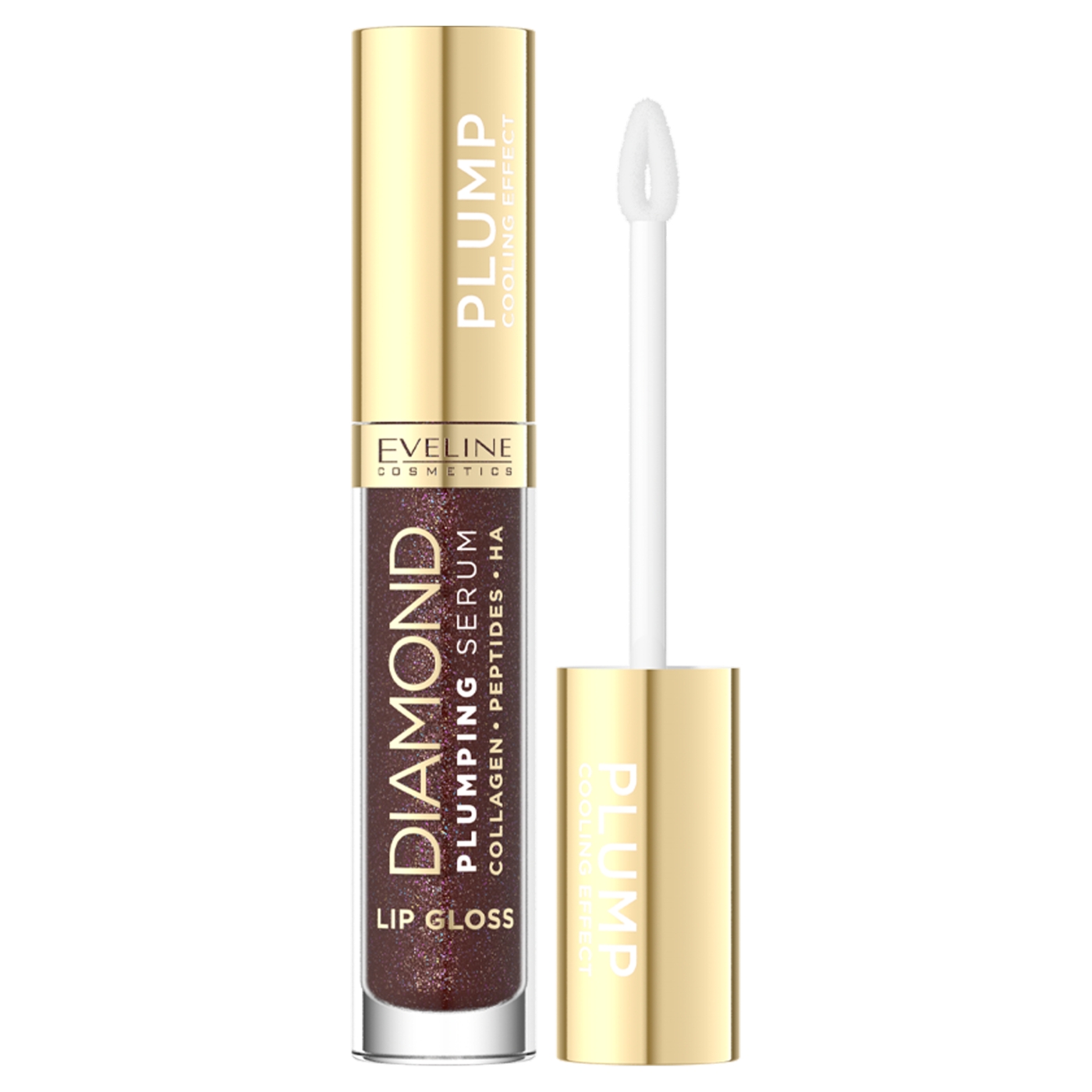 Eveline Diamond High Shine Serum Lip Gloss 25 Ciocolată