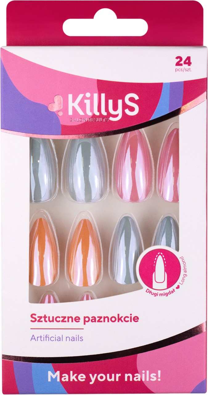 KillyS Unghii artificiale lungi Almond Metallic Pastels