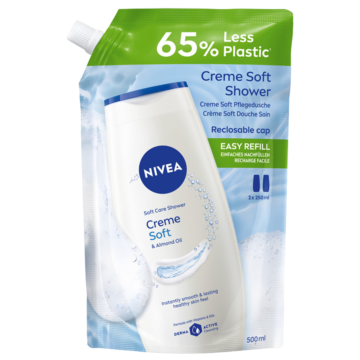 Gel de duș NIVEA Creme Soft Pachet de reumplere 500ml