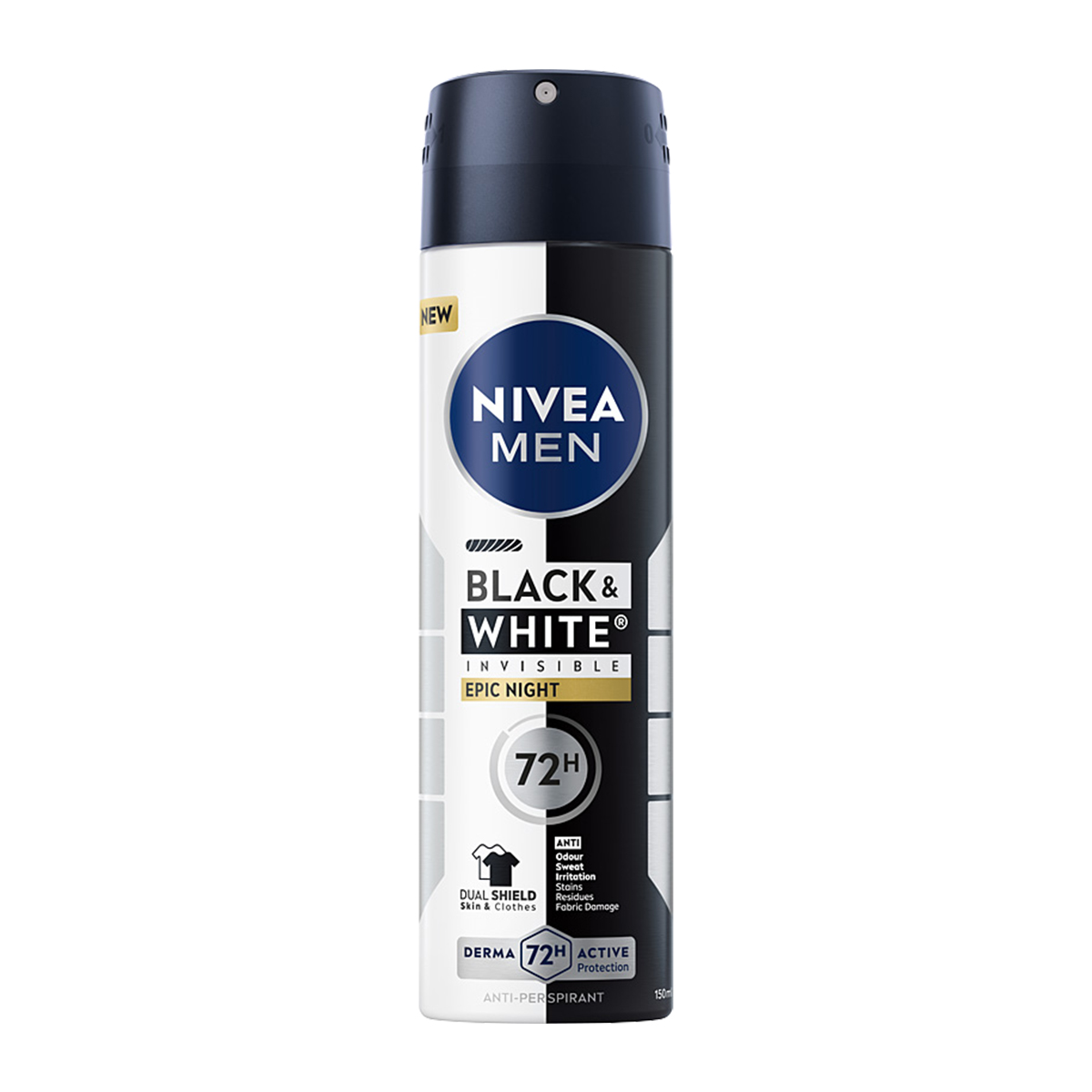 NIVEA Men Black&amp;White Invisible Epic Night Spray antiperspirant 72h 150ml