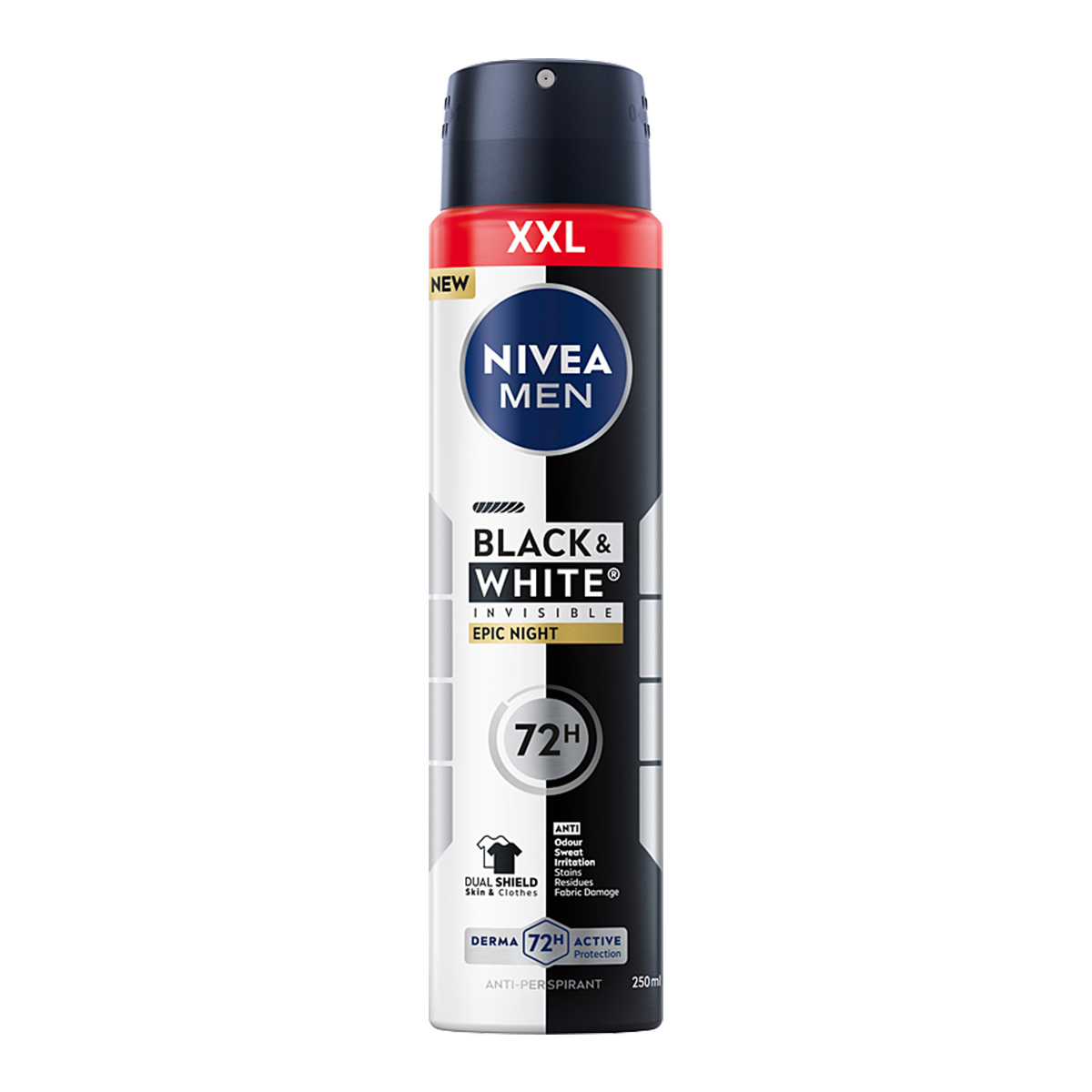 NIVEA Men Black&amp;White Invisible Epic Night Spray antiperspirant 72h 250ml