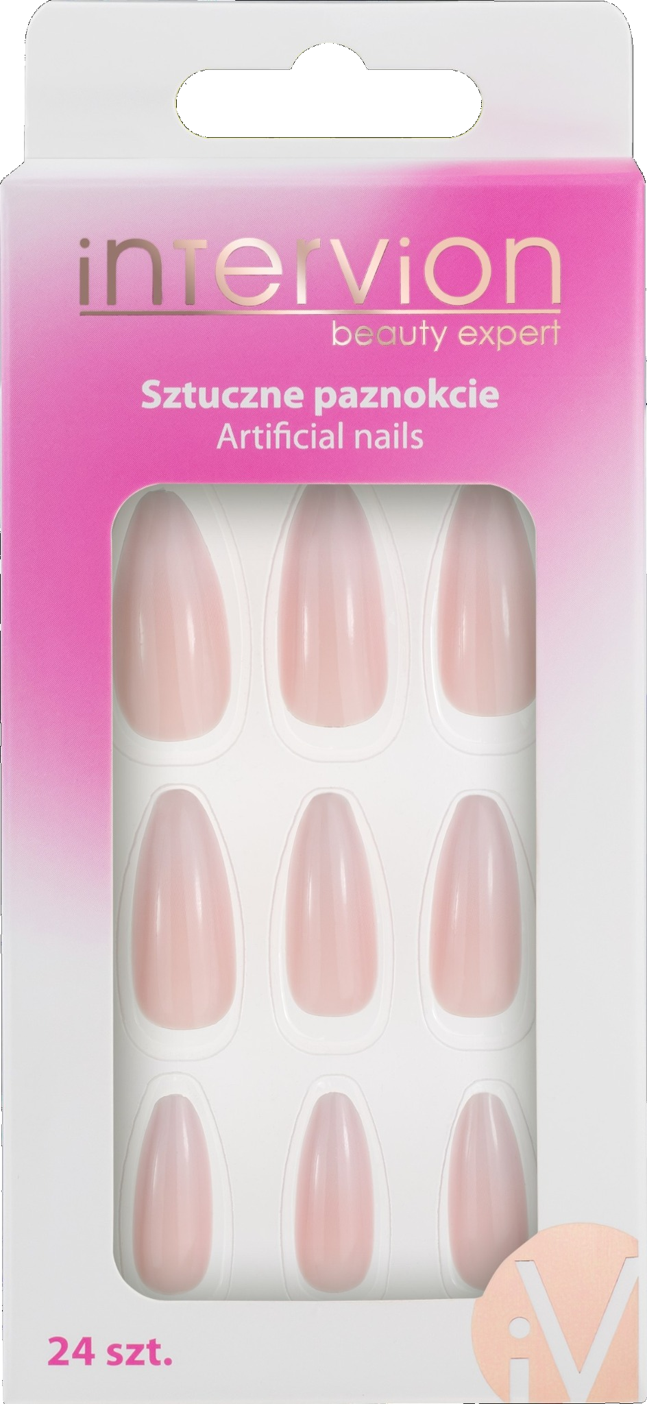 Inter-Vion Unghii artificiale roz și alb ombre