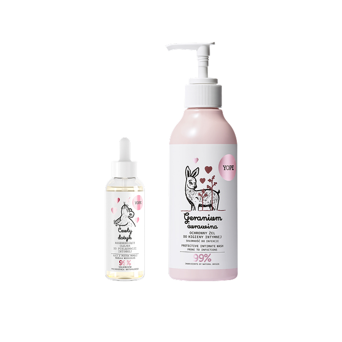Yope Tender Touch Intimate Care Oil 50ml + Yope Intimate Care Lotion Geranium & Cranberry 300ml