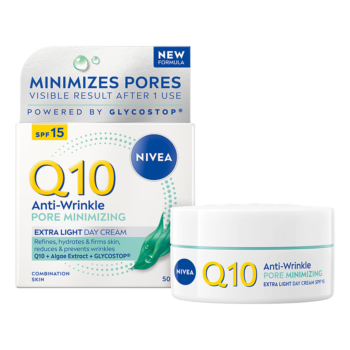 NIVEA Q10 Anti-Wrinkle Pore Minimising Anti-Wrinkle Smoothing Light Day Cream 50ml