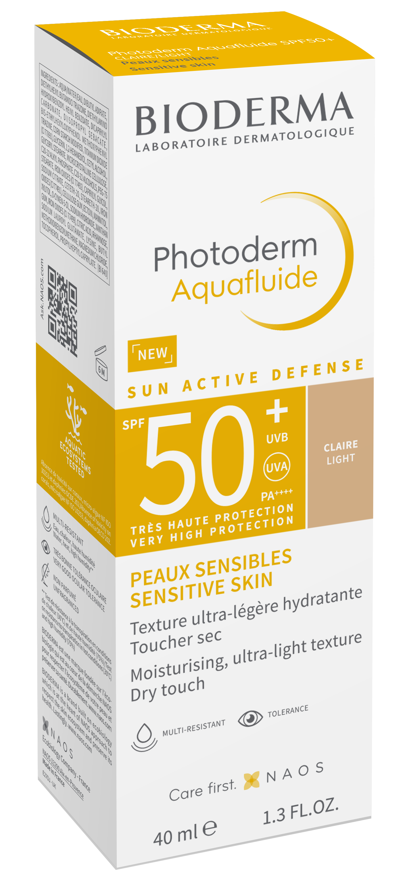 Bioderma Photoderm Aquafluide Fluid ultraușor cu filtru SPF50+ pentru toate tipurile de piele Nuanță închisă 40ml