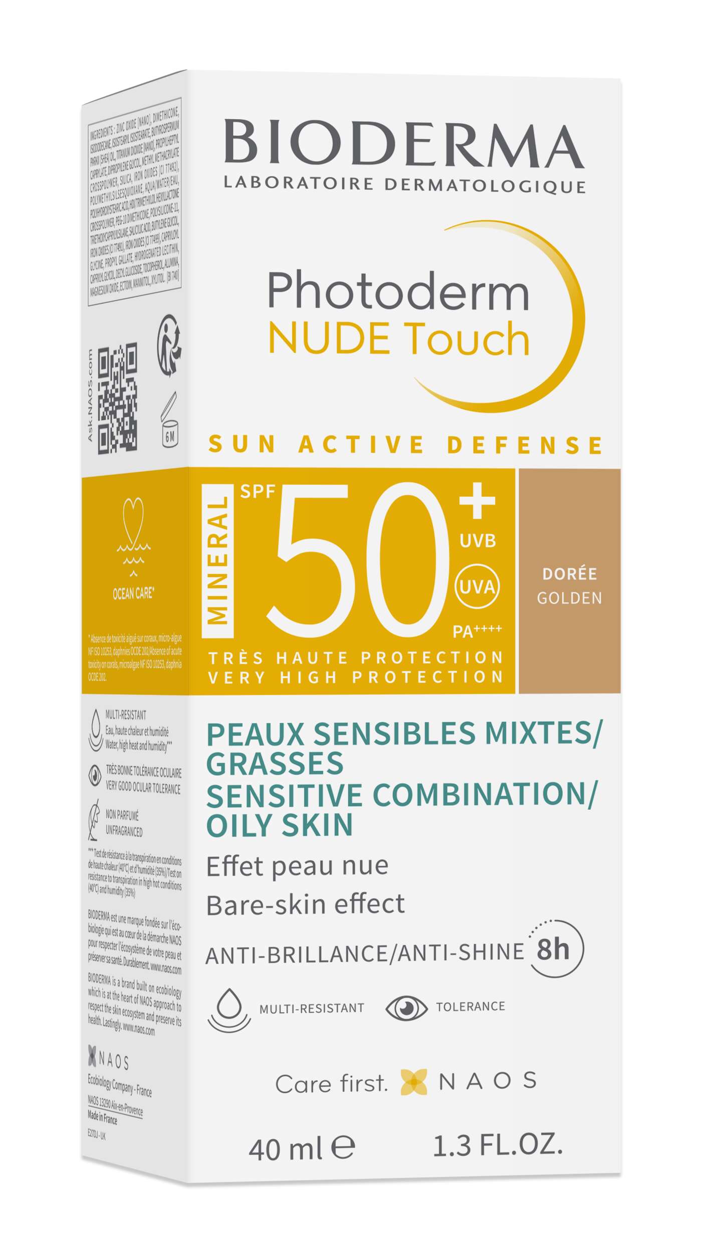 Bioderma Photoderm Nude Touch Fond de ten mineral cu efect nude SPF50+ nuanță închisă 40ml