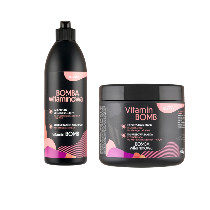 Joanna Vitamin Bomb Express Mască regenerantă 500g + Șampon regenerant 500ml
