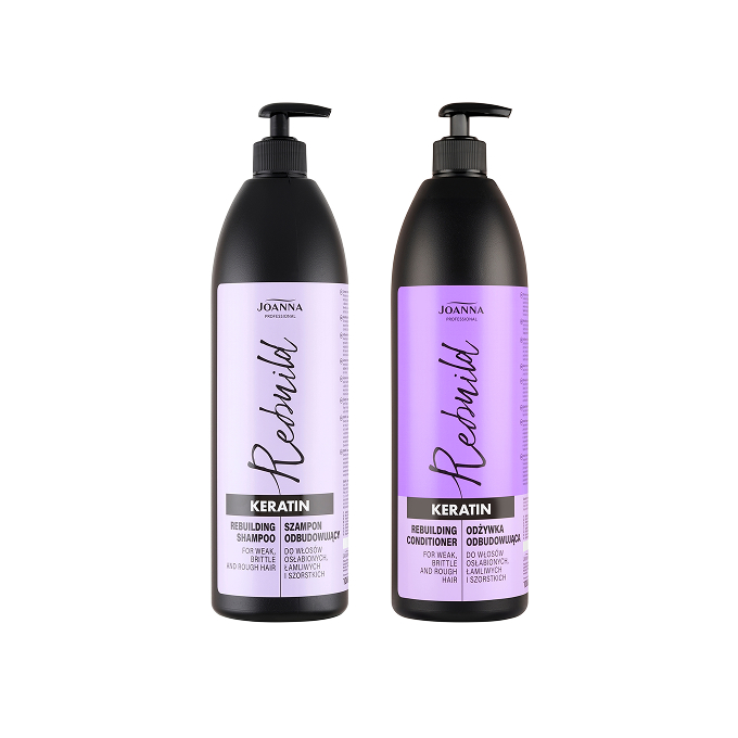 Joanna Keratin Rebuilding Conditioner 1000ml + Joanna Keratin Rebuilding Shampoo 1000ml