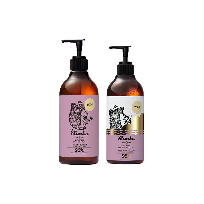 Yope Plum Saffron Set săpun de mână + gel de duș