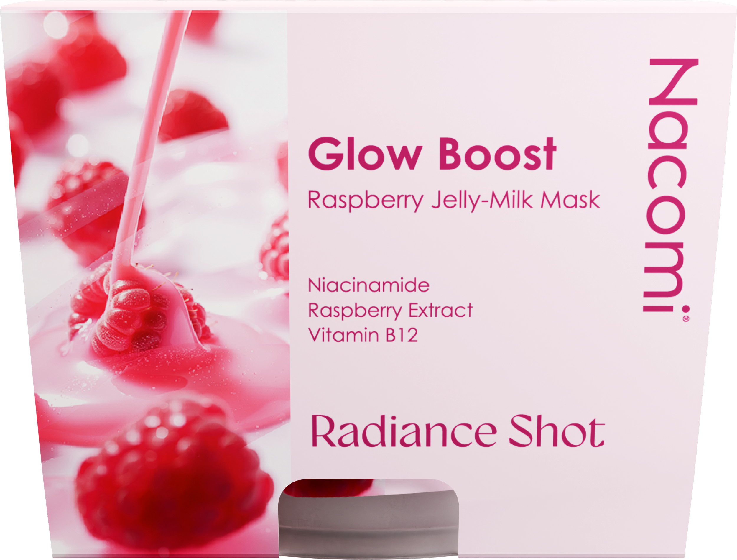 Nacomi Glow Boost Raspberry Jelly-Milk Mask Mască de față iluminatoare 80ml
