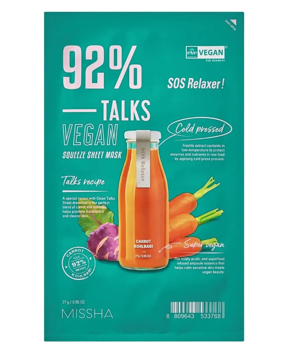 Missha Talks Vegan SOS Relaxer Soothing Sheet Mask