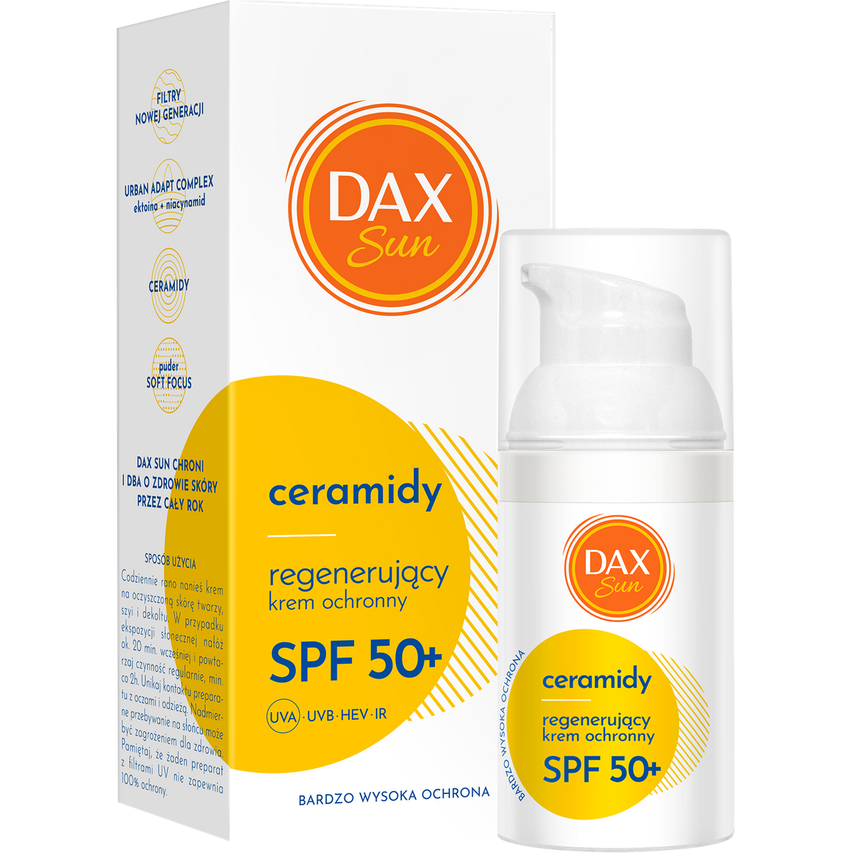 DAX SUN Cremă protectoare regenerantă cu ceramide și SPF50+ 30ml