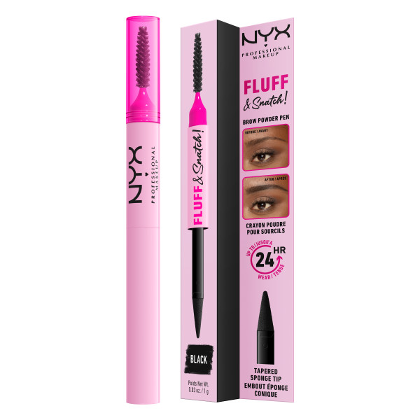 NYX Professional Makeup Fluff & Snatch! Powder Eyebrow Pen negru