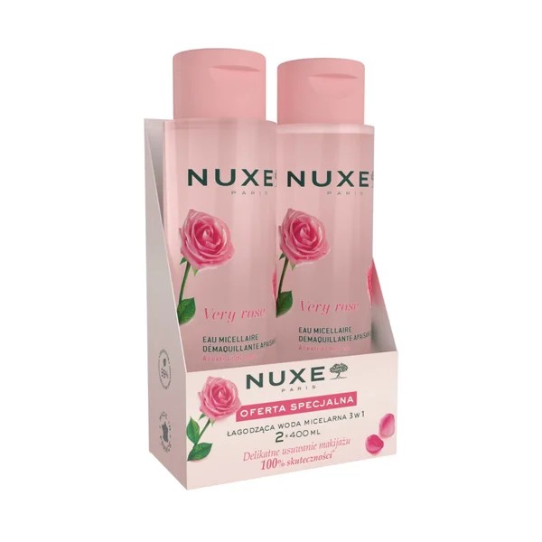 NUXE Very Rose Set apă micelară calmantă 3in1 2x400ml