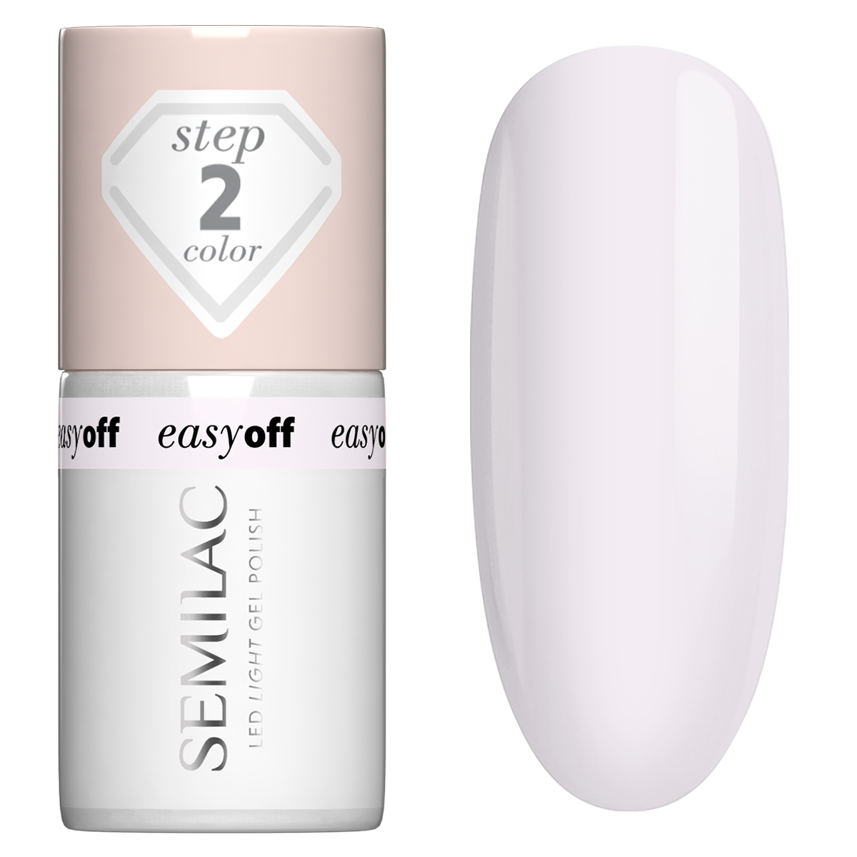 Semilac Easy Off Led Light Step 2 Lac de unghii L02 Milky Pink