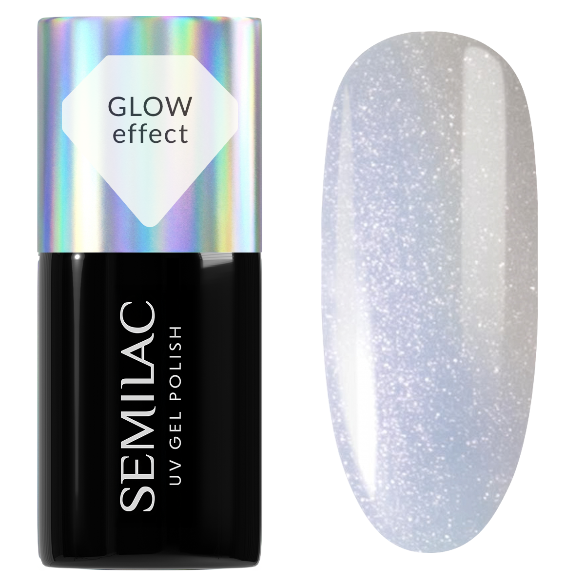 Semilac Glow Effect Hybrid Varnish 986 Milky Blue Glow
