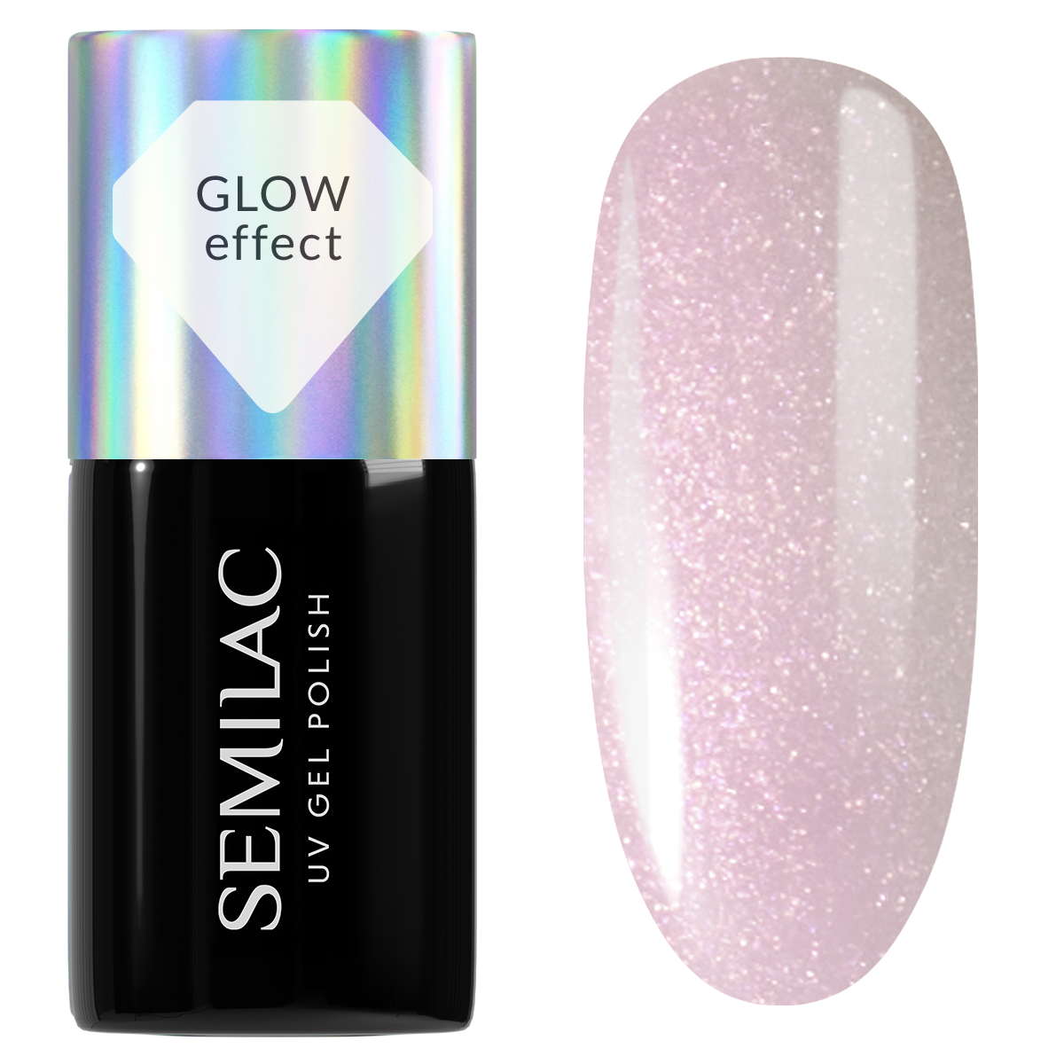 Semilac Glow Effect Hybrid Varnish 987 Cream Pink Glow