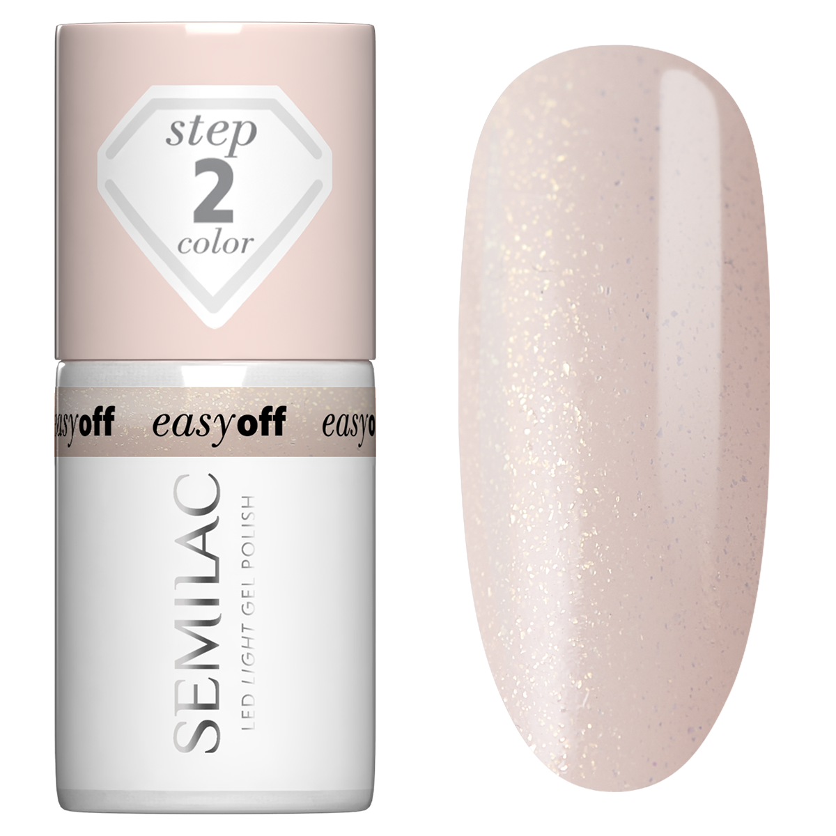 Semilac Easy Off Led Light Step 2 Lac de unghii L03 Milky Dust
