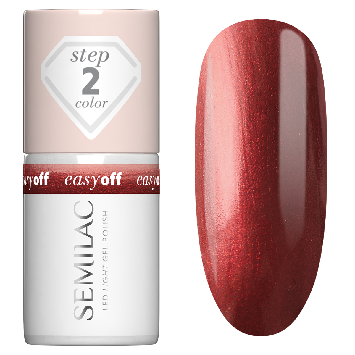 Semilac Easy Off Led Light Step 2 Lac de unghii L22 Russet Red