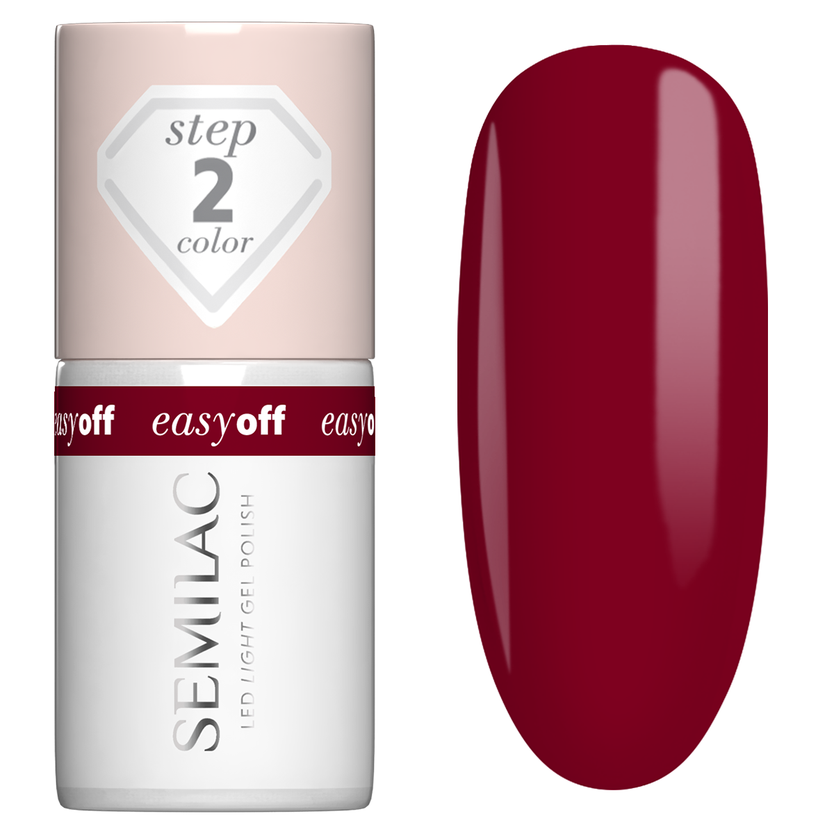Semilac Easy Off Led Light Step 2 Lac de unghii L23 Light Burgundy