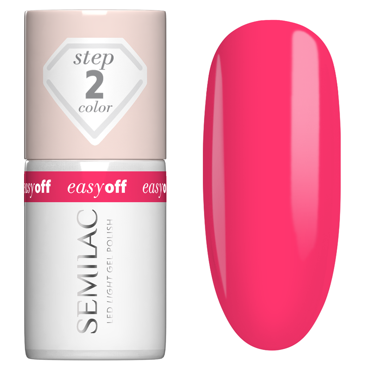 Semilac Easy Off Led Light Step 2 Lac de unghii L25 Neon Pink