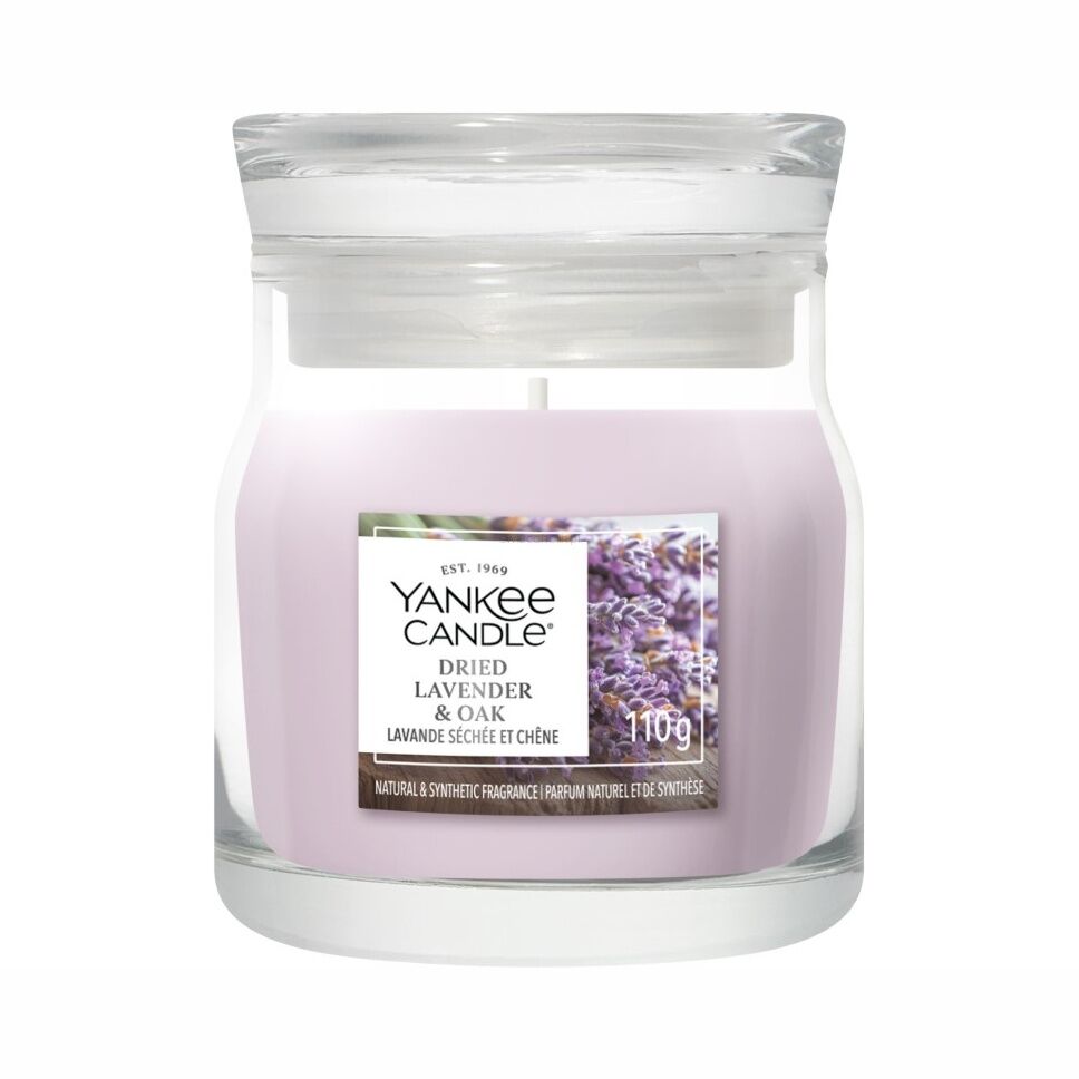 Yankee Candle Semnătură lumânare în borcan mic Lavandă uscată și stejar