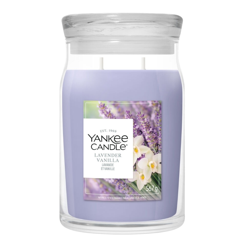 Yankee Candle Signature Świeca w Dużym Słoiku z Dwoma Knotami Lavender Vanilla