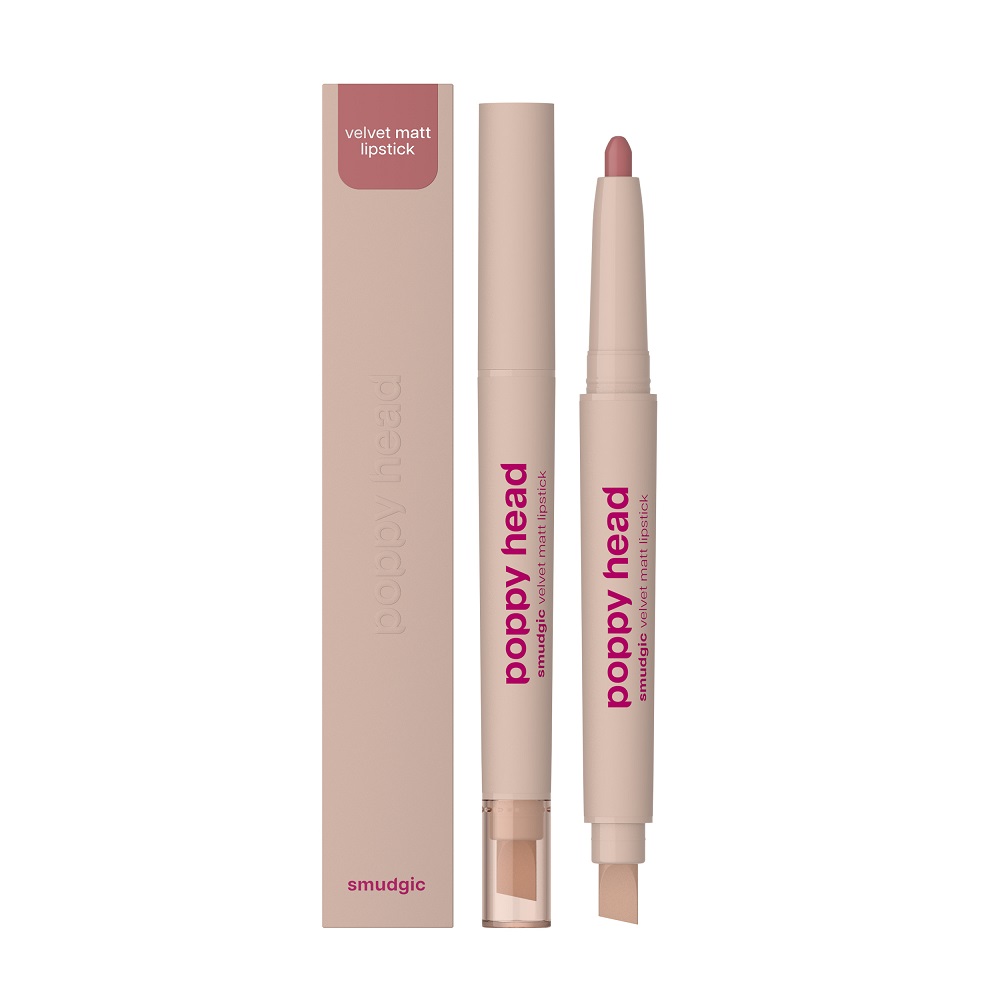 Poppy Head Smudgic Matte Lipstick în Crayon 06 Charm Whisper