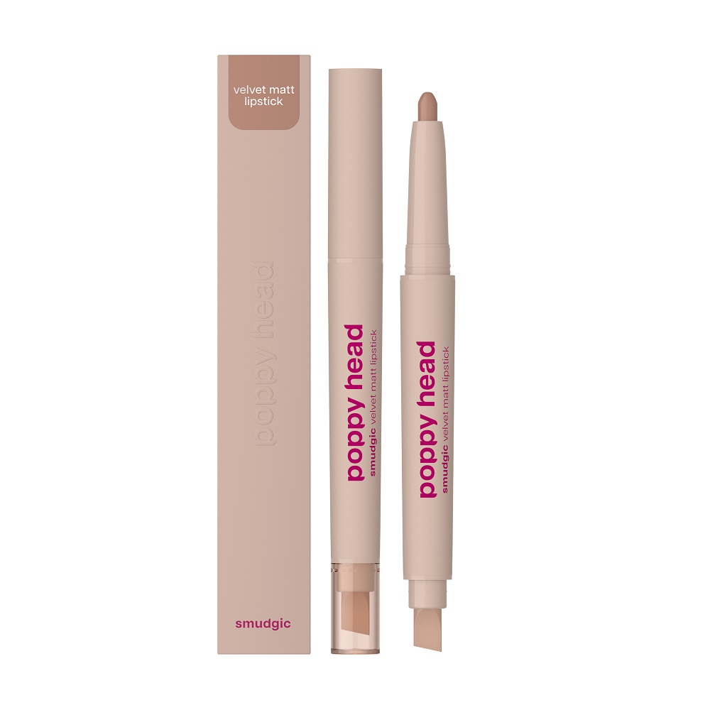 Poppy Head Smudgic Matte Lipstick Crayon 02 Spellbound Nude