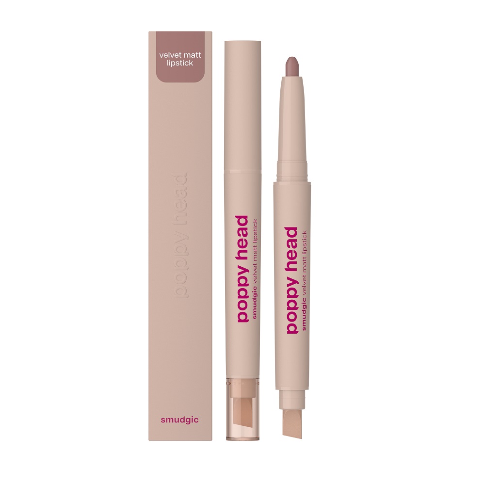 Poppy Head Smudgic Matte Lipstick Crayon 01 Stone Veil
