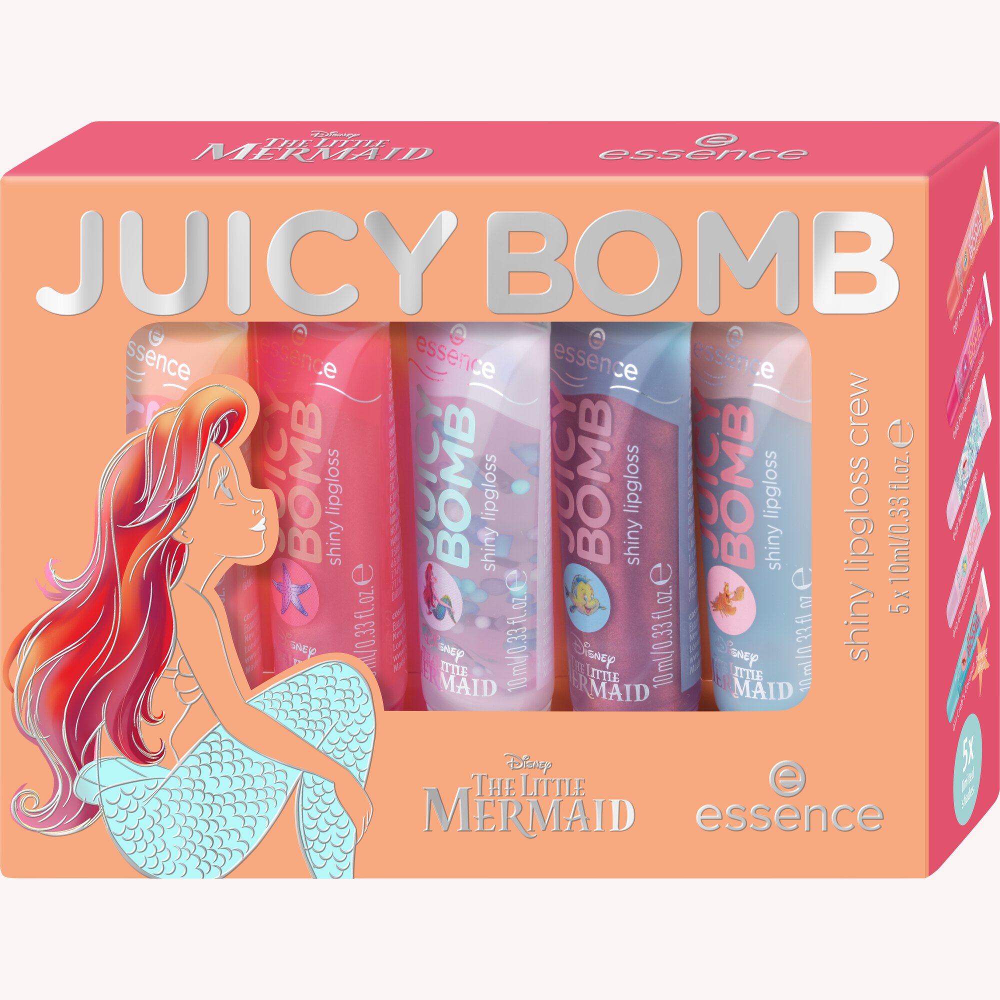 Essence Juicy Bomb Disney Set de luciu de buze Mica Sirenă