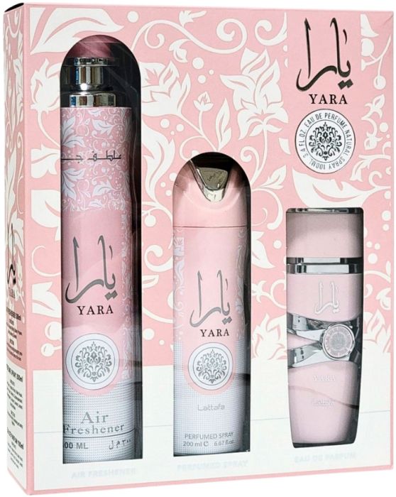 LATTAFA Yara Set pentru femei Apă de parfum parfumată + Deodorant + Odorizant