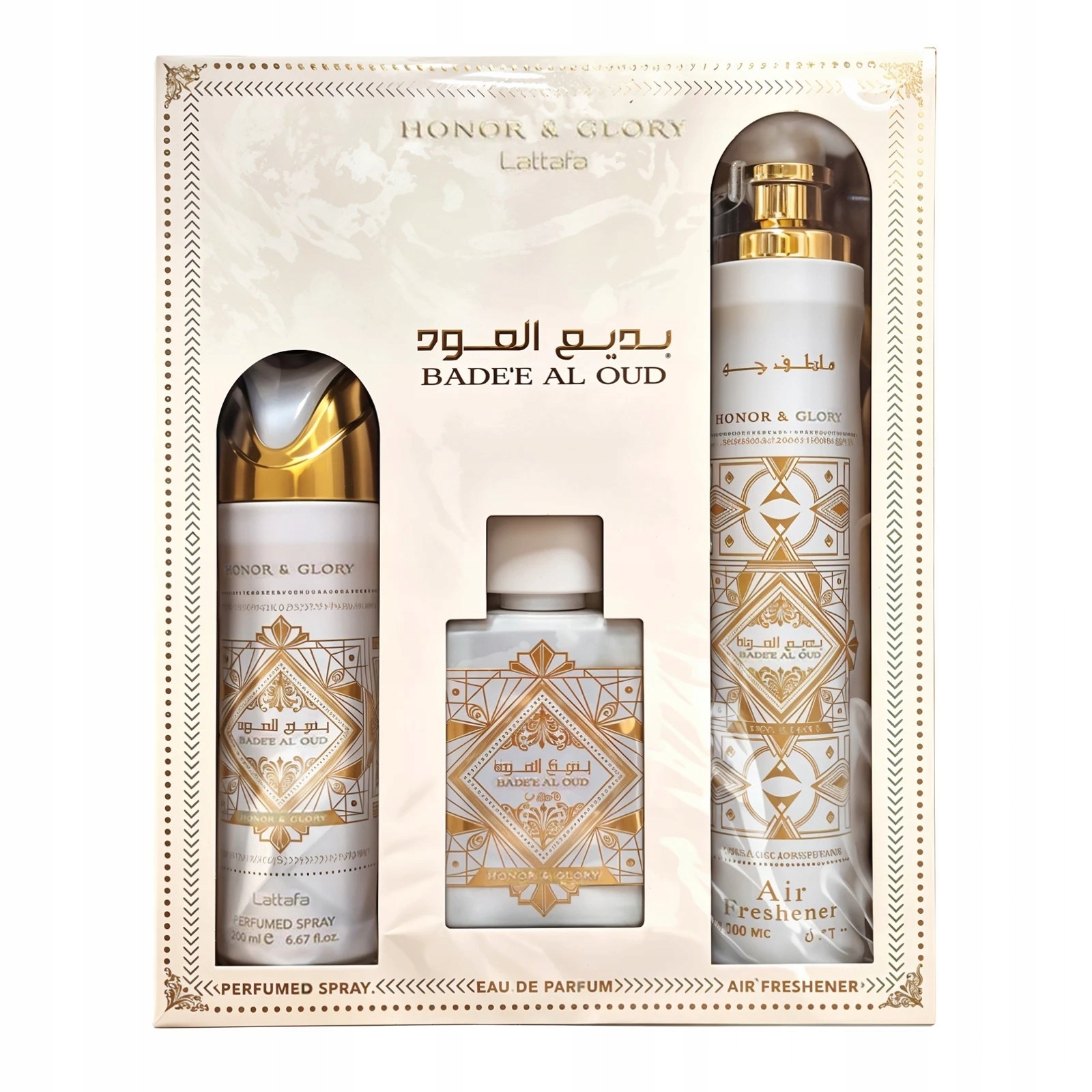 LATTAFA Bade'e Al Oud Honor &amp; Glory Unisex Eau de Parfum + Deodorant + Set deodorant