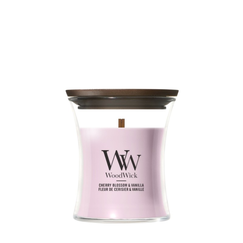 WoodWick Lumânare mică Floare de cireș și vanilie
