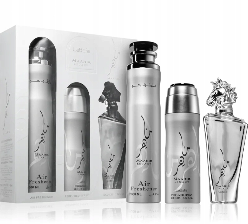 LATTAFA Maahir Legacy Set pentru bărbați Apă de parfum parfumată + Deodorant + Odorizant