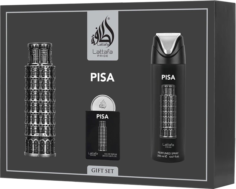 LATTAFA Pride Pisa Set pentru bărbați Apă de parfum parfumată 100ml+20ml + Deodorant + Atomizor