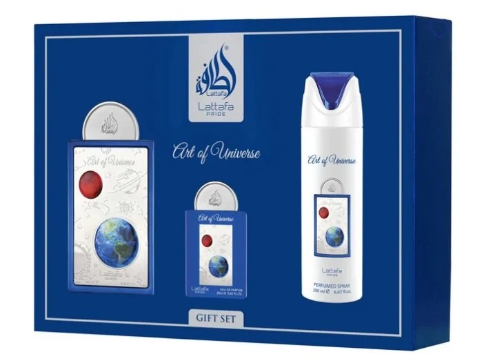 LATTAFA Pride Art of Universe Set pentru bărbați Apă de parfum 100ml+20ml + Deodorant + Atomizor