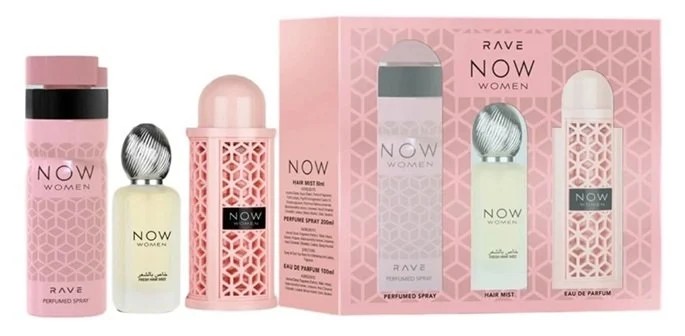 LATTAFA Rave Now Women's Set Apă parfumată + Deodorant + Brumă de păr