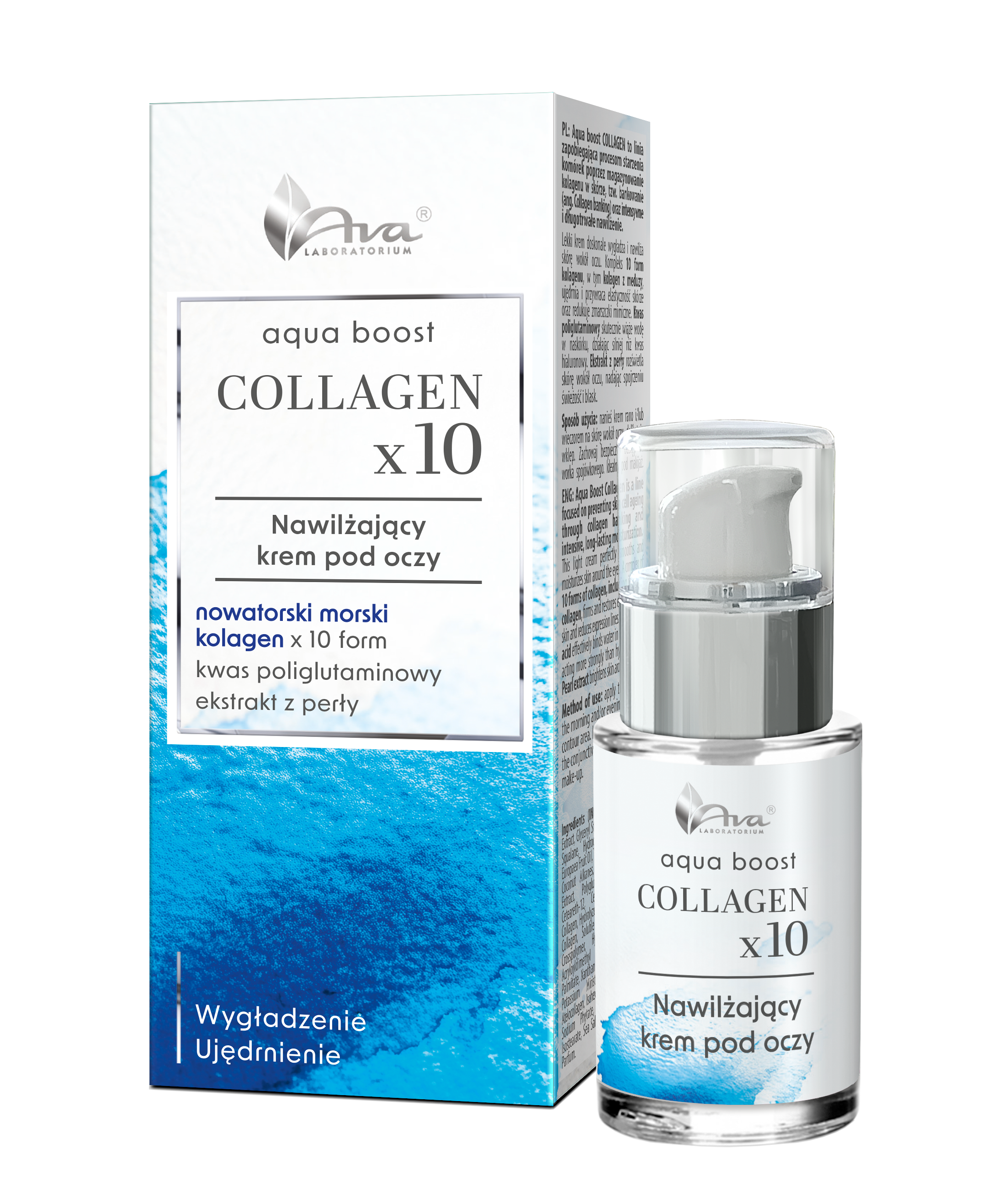 AVA Aqua Boost Colagen x10 Micro-needle Cremă hidratantă pentru ochi 15ml