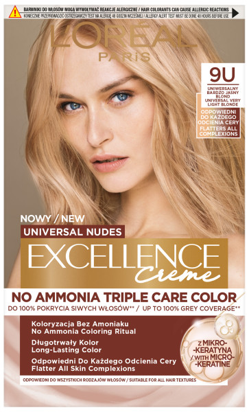 Loreal Excellence Creme Hair Colour 9U Universal Blond foarte deschis