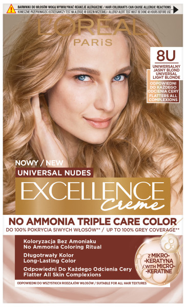 Loreal Excellence Creme Hair Colour 8U Universal Blond deschis