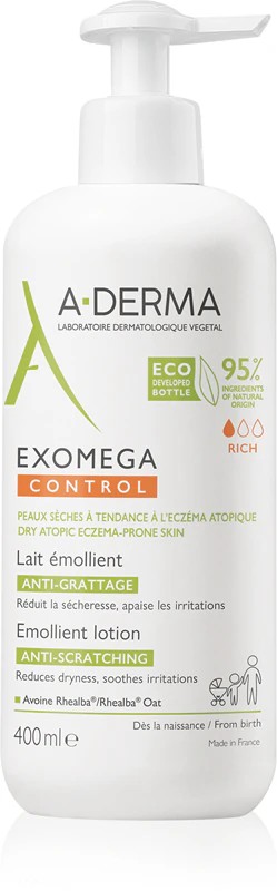 A-Derma Exomega Control Cremă emolientă calmantă și reducătoare de prurit 400ml