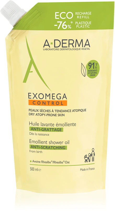 A-Derma Exomega Control Emollient Shower Oil Refill 500ml