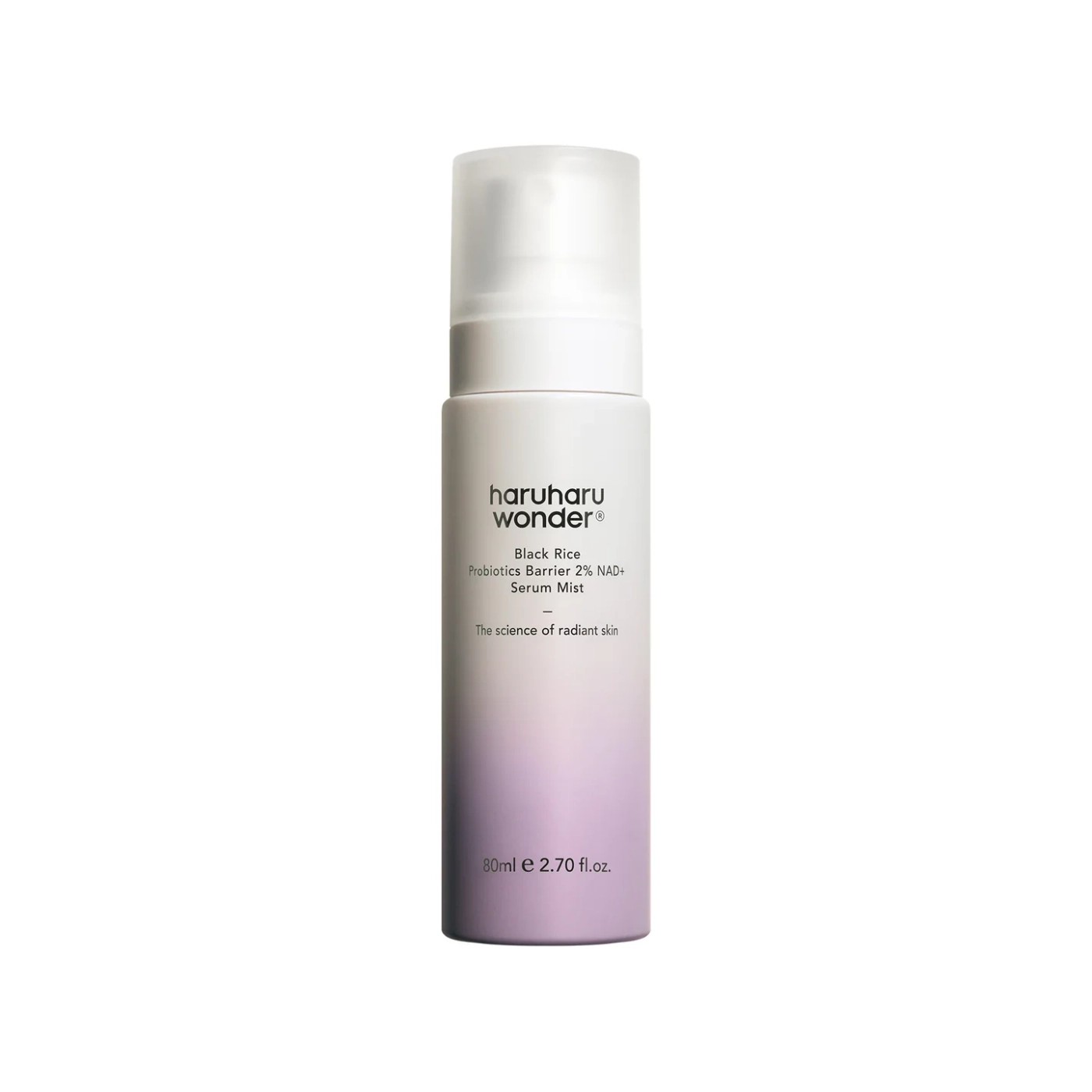 Haruharu Wonder Orez negru Probiotice Barrier 2% NAD+ Serum Mist Lumină cremă de față Mist 80ml