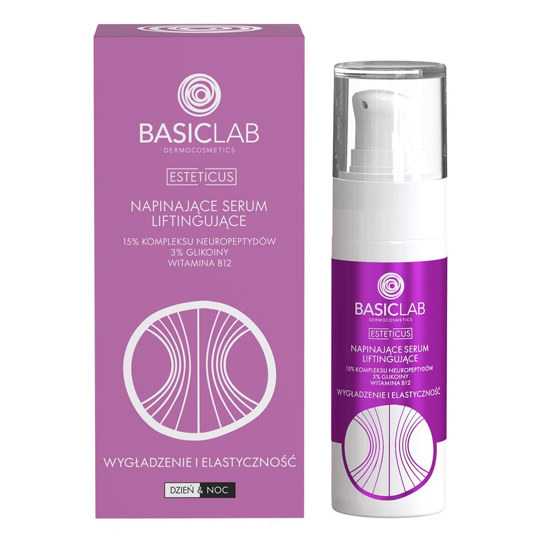 BasicLab Esteticus Tightening Lifting Serum 15% Neuropeptide Complex 3% Glycine Vitamina B12 30ml