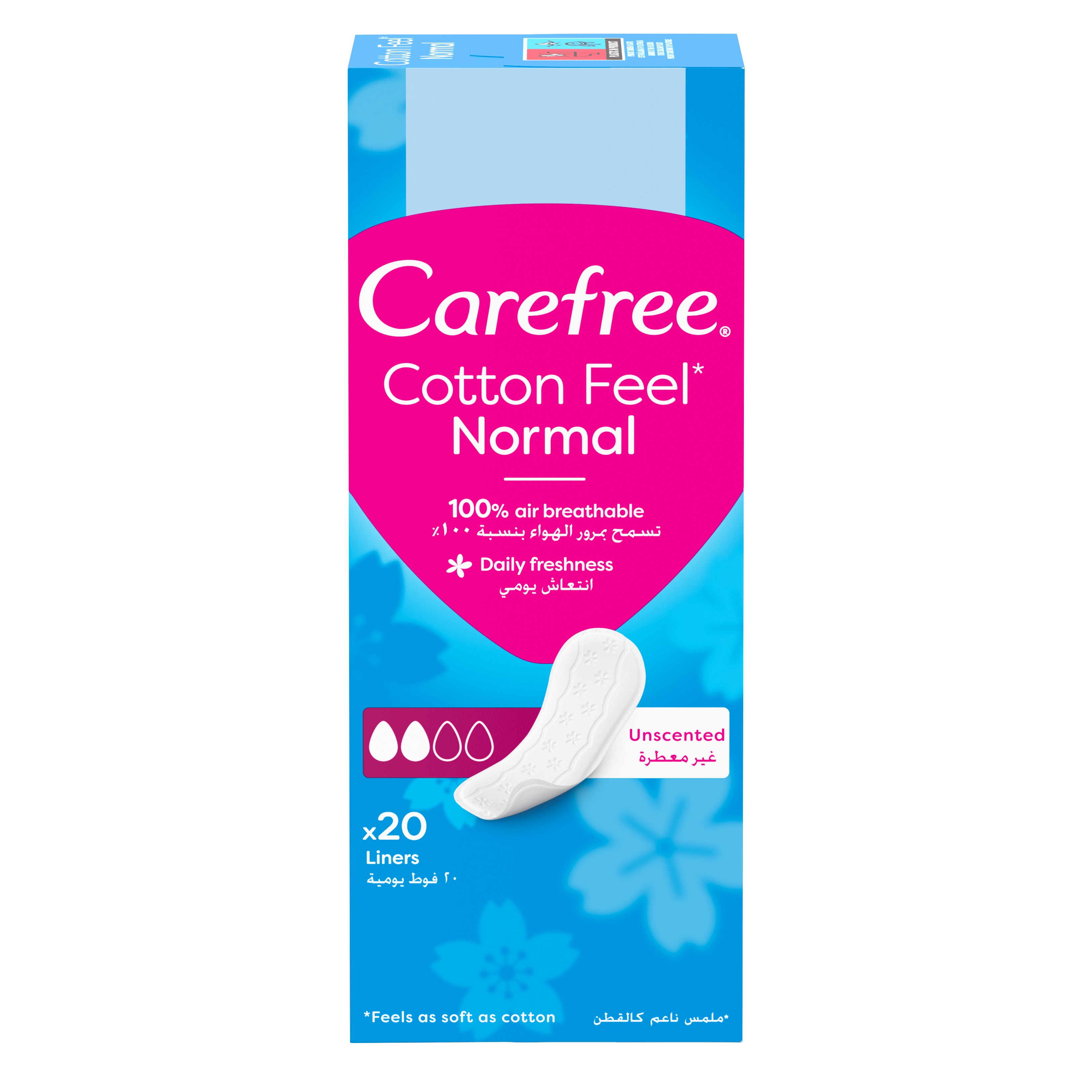 Carefree Cotton Feel Normal Inserții sanitare neparfumate 20 buc