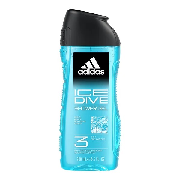 ADIDAS Ice Dive 3-in-1 Gel de duș pentru bărbați 250ml